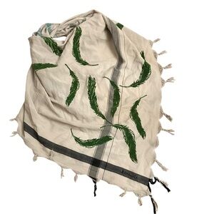 Leigh & Luca New York Velvet Embossed Leaf Triangle Scarf